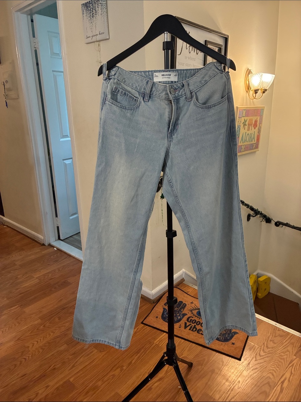 Hollister Light Blue Wide-Leg Jeans